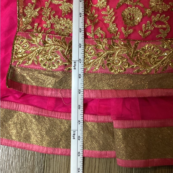 Little Neruus Pink & Gold Punjabi Dress Set Girl’s‎ Size 26 (7/8) - Picture 3 of 13
